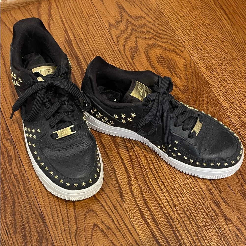 Nike Black Sneakers with Gold Studs